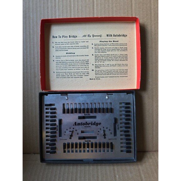Vintage Autobridge Deluxe Pocket Model No PB Solo Bridge Game with Case Sheets‎ - Picture 5 of 7